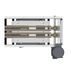 Top View of Rollerless Case Conveyor