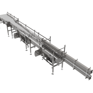 Top Angled View of Converging Rail Single Filer